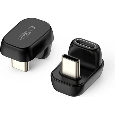 Tech-Protect Алуминиев USB-C адаптер за устройства с USB-C порт - Tech-Protect Ultraboost Angle AA04 USB-C Male to USB-C Female Adapter (черен) (THP4228)