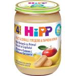 HiPP Био плодова каша с ябълки, банани и бебешки бисквити, 190 g (2980350)