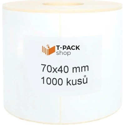 T-Pack ETE07004001 70x40 mm bilé, 1000ks
