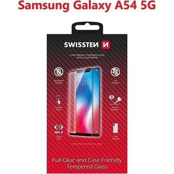 Swissten Full Glue, Color frame, Case friendly, Ochranné tvrdené sklo, Samsung Galaxy A54 5G, čierne 8595217480995