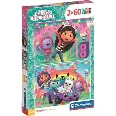 Clementoni Детски пъзел Clementoni от 2 x 60 части - Gabby's Dollhouse (24819)