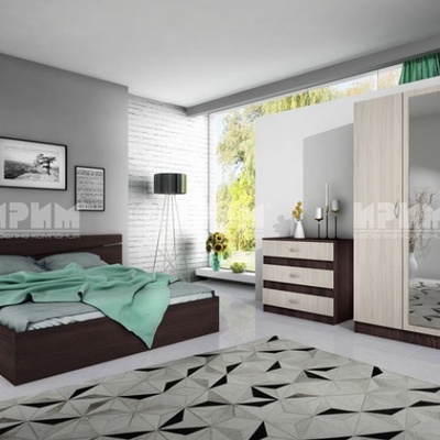 Bogdan Furniture I Спален комплект Модел 7000 за матрак 160/200, Сонома тъмна