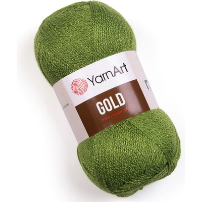 YarnArt Pletací příze GOLD 9046 zelená, efektní, 100g/400m