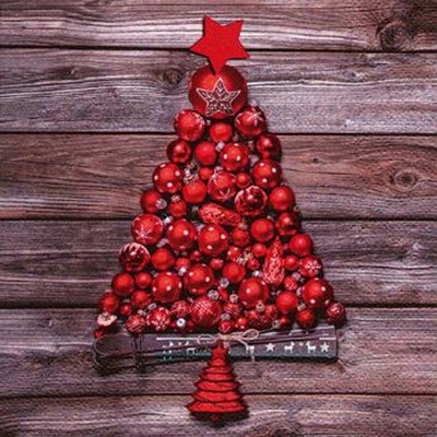 TI-FLAIR 303110 Red Christmas Tree servítky 3V vianočné 20ks 33x33cm