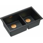 Quadron Вградена мивка Quadron Logan 120, черна, от меден композит, 76x45 см (HQL7645U7_PVDC1_I) Мивка за вграждане
