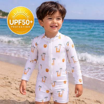 Swim Essentials Детски цял бански с UPF50+ защита и дълги ръкави - "Jungle (SWE-2023SE793)