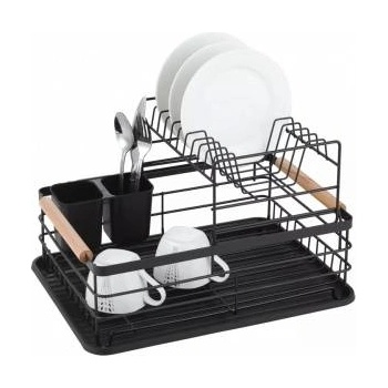 Kinghoff Сушилник за съдове Kinghoff KH 1796, 2 нива, Поставка за прибори, Черен