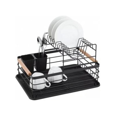 Kinghoff Сушилник за съдове Kinghoff KH 1796, 2 нива, Поставка за прибори, Черен