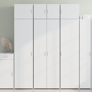 vidaXL Висок шкаф, бял, 70x42, 5x185 см, инженерно дърво (3281427)
