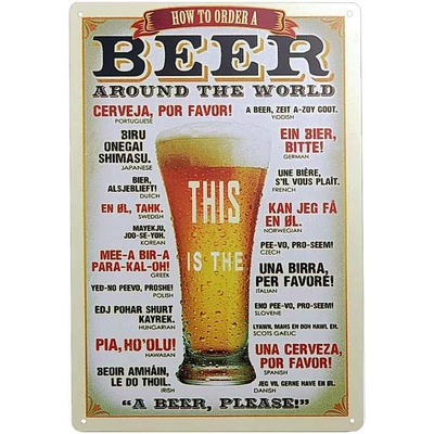Plechová tabula BEER 30x40cm
