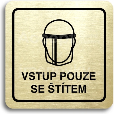 ACCEPT Piktogram vstup pouze se štítem V - zlatá tabulka - černý tisk