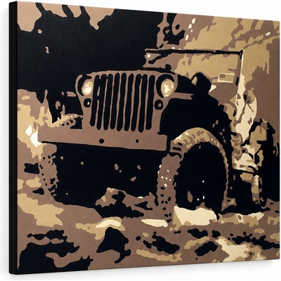 Ručne maľovaný POP Art obraz JEEP - 90x60 cm