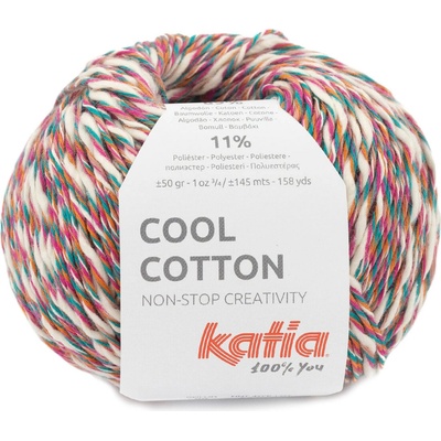 Katia Cool Cotton Farba: Rose-Light fuchsia-Orange-Turquoise green