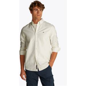 Tommy Hilfiger Риза с дълъг ръкав Tommy Jeans Men's Long Sleeve Oxford Shirt - Ecru