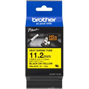 Brother Heat Shrink Tube Black on Yellow 11.2mm (HSE631E) - tehnik