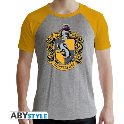 Harry Potter Tshirt Hufflepuff man SS grey & yellow