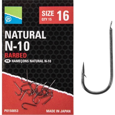 Preston Innovations Natural N-10 Hooks vel.14 15ks