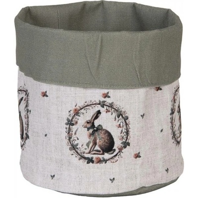Pytlík / ošatka na pečivo se zajícem s mašlí Vintage Ears – 15x16 cm