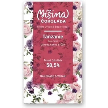 Míšina čokoláda Шоколад Смесен шоколад, Танзания Ягоди, кокос, роза 58, 5%