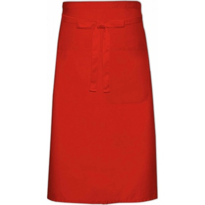 Link Kitchen Wear Kuchařská zástěra s kapsou keprová, praní na 60 °C červená, 70 x 120 cm X1000T
