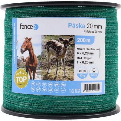 VNT electronics s.r.o. Páska pro elektrický ohradník, šířka 20 mm, zelená, délka 200 m