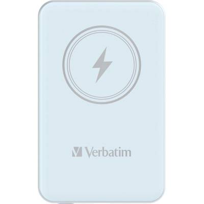 Verbatim Външна батерия, Verbatim MCP-5BE Power Pack 5000 mAh with UBS-C® PD 20W / Magnetic Wireless Charging 15W Blue (32242)