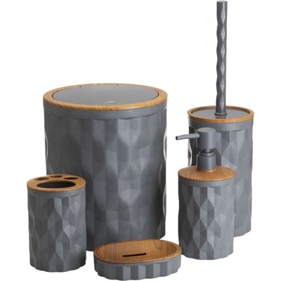 HowHomely Reina 5 ks antracit s povrchovou úpravou v dekore dreva