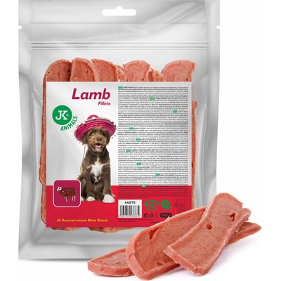 JK ANIMALS Meat Snack Lamb fillets, jahňacie mäsové filety, masová maškrta, 500 g