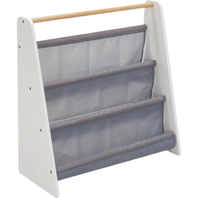 Ginger Home Преносима Детска Етажерка за Книги Ginger Home - Бяла и Сиво (TF6932)