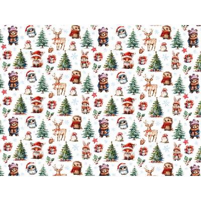 ARIA Balící papír vánční lesk 70x100 cm stromeček a zvířátka