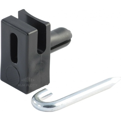 Příchytka napínacího drátu PVC, natloukací, černá