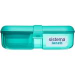 Sistema Кутия за закуски Sistema Lunch Ribbon с разделители и контейнер за кисело мляко 1.1 л, мента