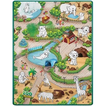 RicoKids Премиум миеща се подложка за игра с маркери 120x92cm - Zoo (734400)