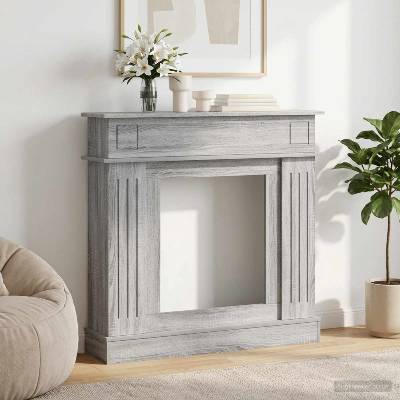 vidaXL Рамка за камина Сив Сонома 102 x 26 x 100 см (8006648)