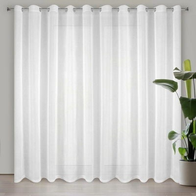 EUROFIRANY ZÁCLONA NA KROUŽCÍCH LUCY 300 CM X 250 CM CM BÍLÁ