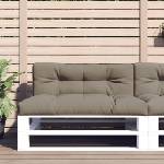 vidaXL Палетна възглавница, таупе, 120x40x12 см, текстил (360631)