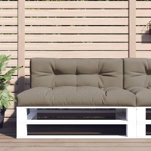 vidaXL Палетна възглавница, таупе, 120x40x12 см, текстил (360631)