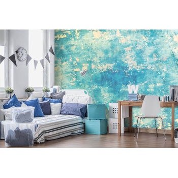 DIMEX ART s. r. o Самозалепваща се флизелинова фототапета синя бетонна стена 375 x 250 см