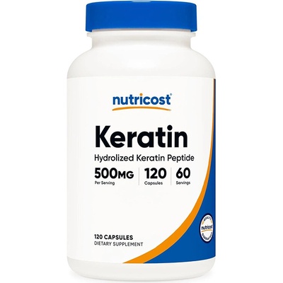 Nutricost Кератин (хидролизирани кератинови пептитиди) 250 mg 120 капсули | Nutricost (67874 (569101) NC)