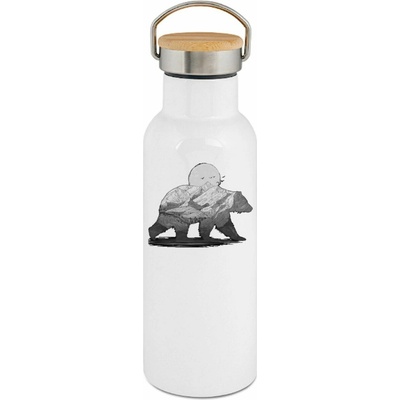 123TRIKO termoska Horský medvěd, černý tisk 500 ml