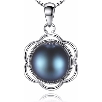 Silenti Jewelry Сребърно колие "Усет" - Тъмносин