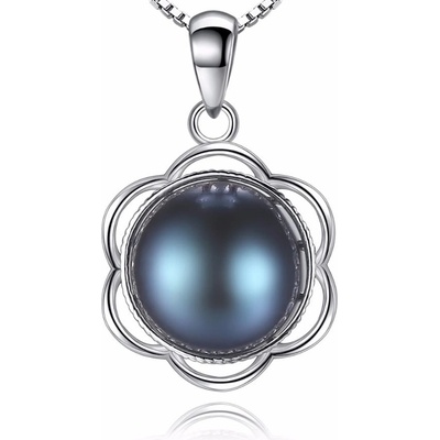 Silenti Jewelry Сребърно колие "Усет" - Тъмносин