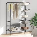 vidaXL Държач за дрехи Сиво 120 x 44 x 160 см Инженерна дървесина (868448)