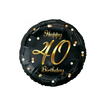 Godan Балон от фолио - черно / златист 40