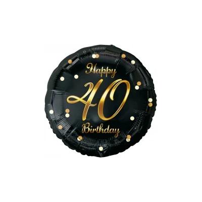 Godan Балон от фолио - черно / златист 40