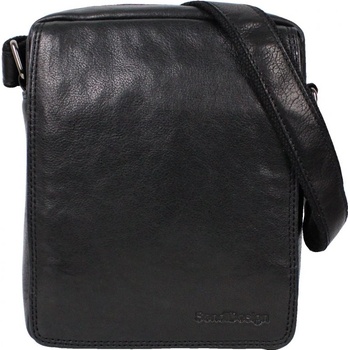 Sendi Design pánska kožená taška cez rameno MARK čierna