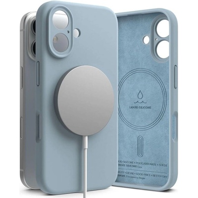 Ringke Magsafe Калъф за iPhone 16, Ringke Silicone Magnetic Case, Син (8800274960619)