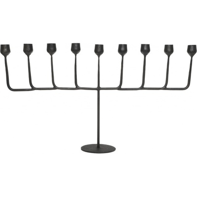 Černý antik kovový svícen na 9 úzkých svíček Gennio - 57*33 cm - Chic Antique