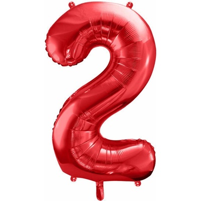 vybavsenaparty Fóliová číslice červená '2' 86 cm