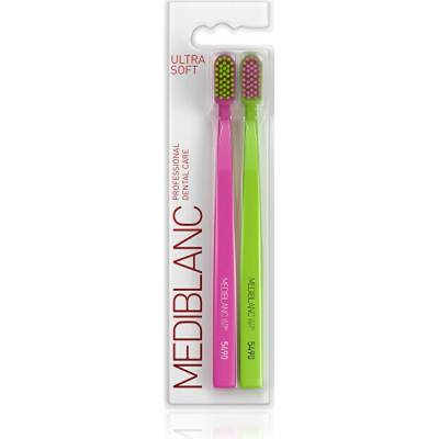 Mediblanc Zubná kefka Ultra Soft Ružová/Zelená 2 ks